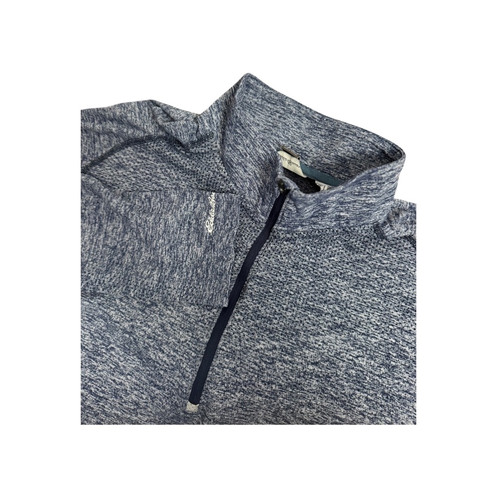 Eddie Bauer 1/4 Zip Performance Pullover Running Gym Heathered Blue Mens Size XL